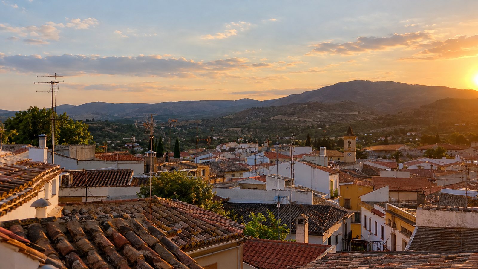 Vista de los tejados del barrio desde una azotea