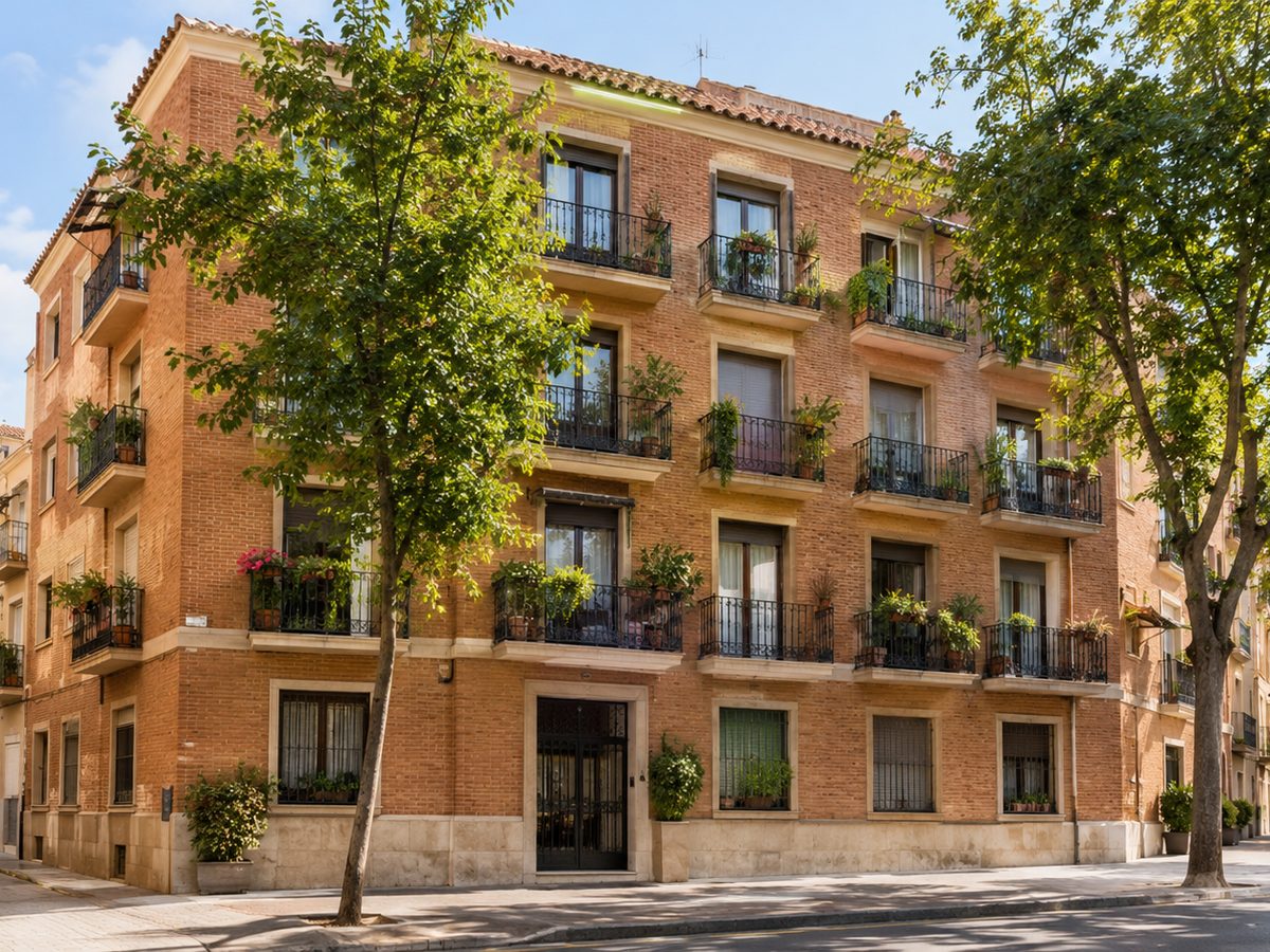 Fachada de un edificio del barrio