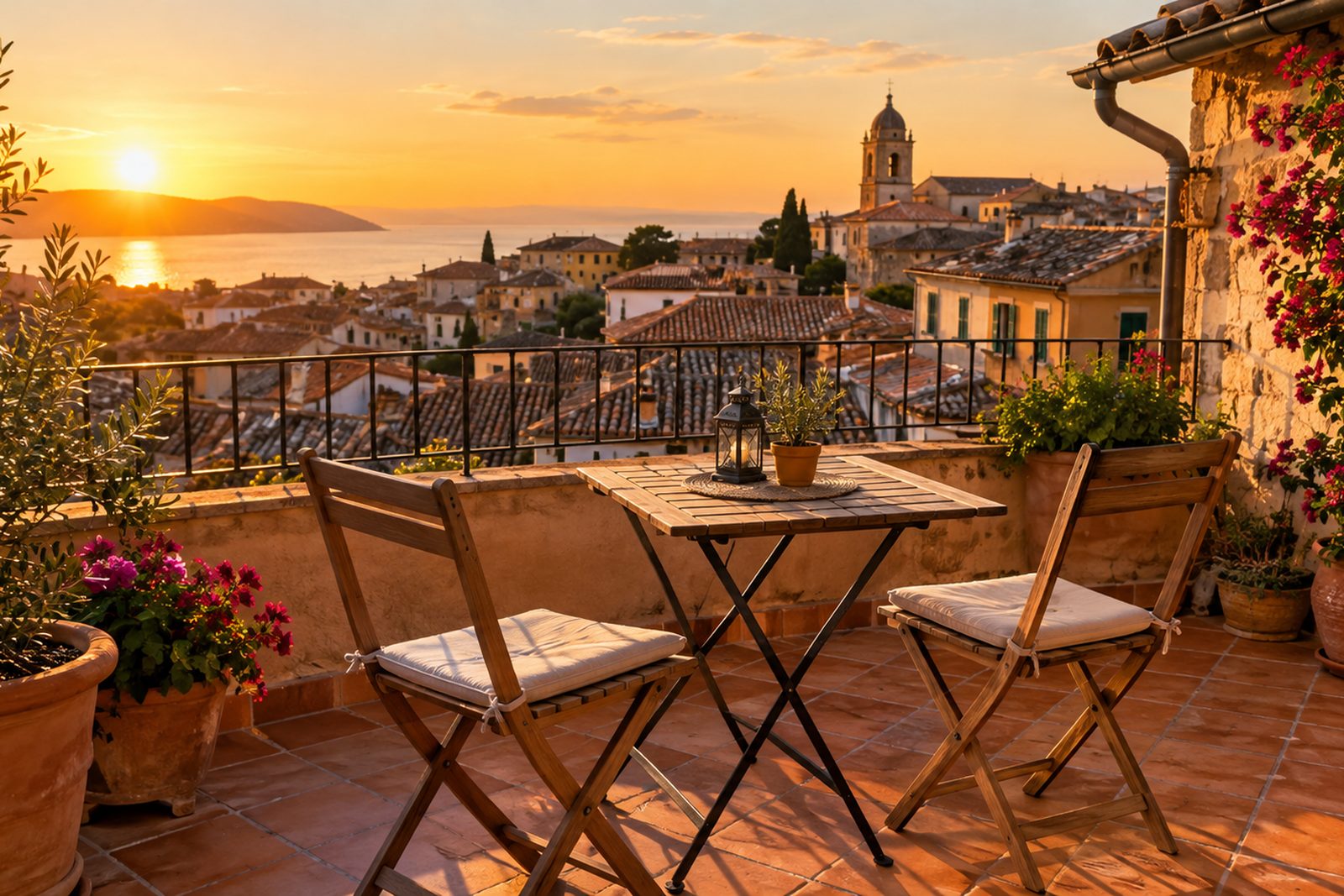 Terraza con vistas a los tejados