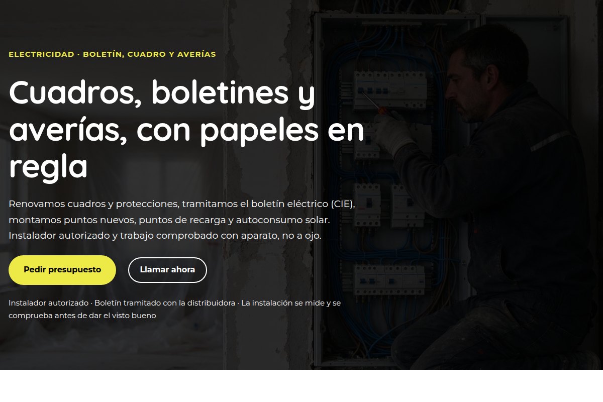 La portada de la demo de Gremio para electricistas