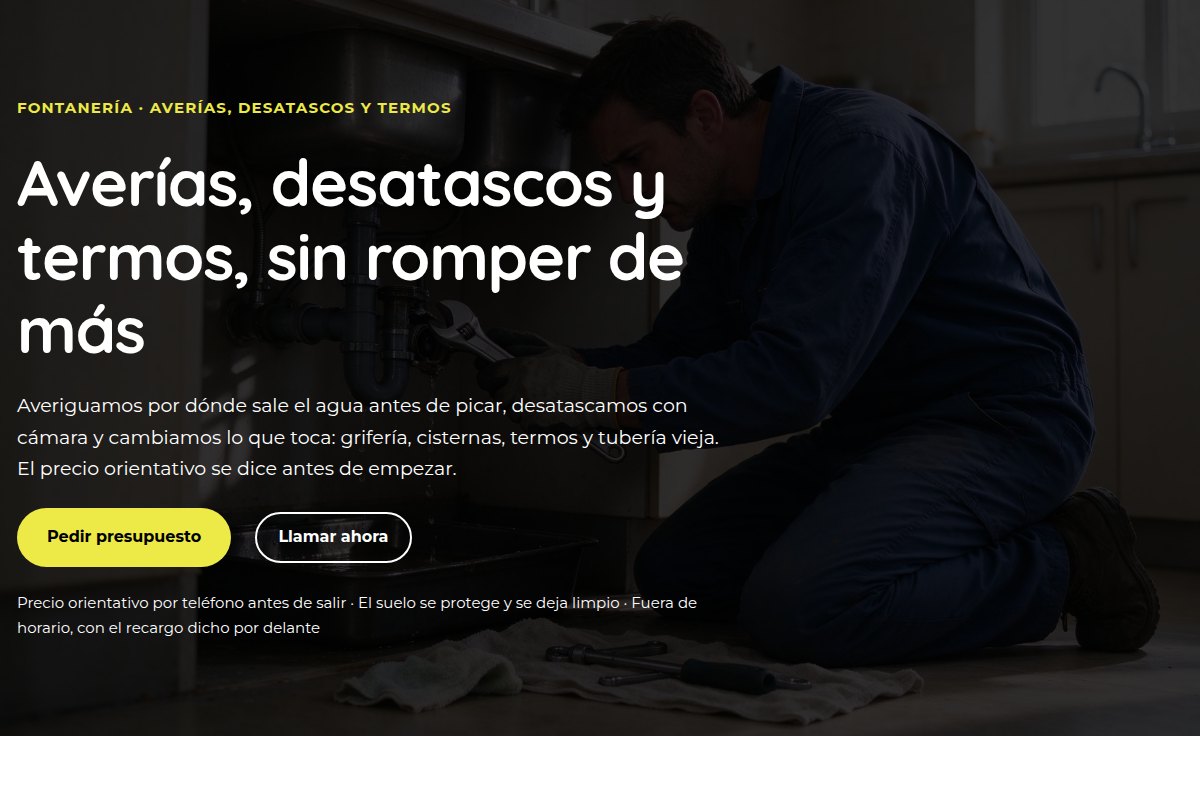 La portada de la demo de Gremio para fontaneros y empresas de fontanería