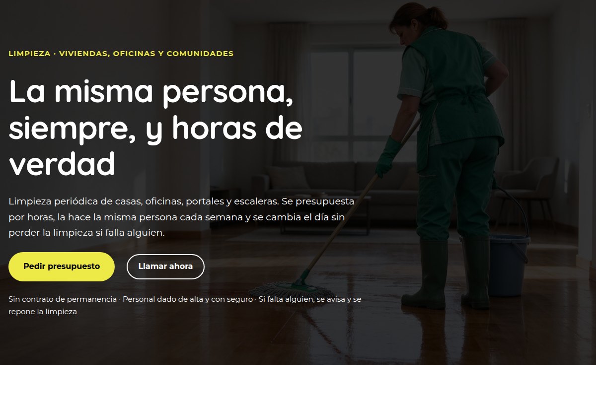 La portada de la demo de Gremio para empresas de limpieza