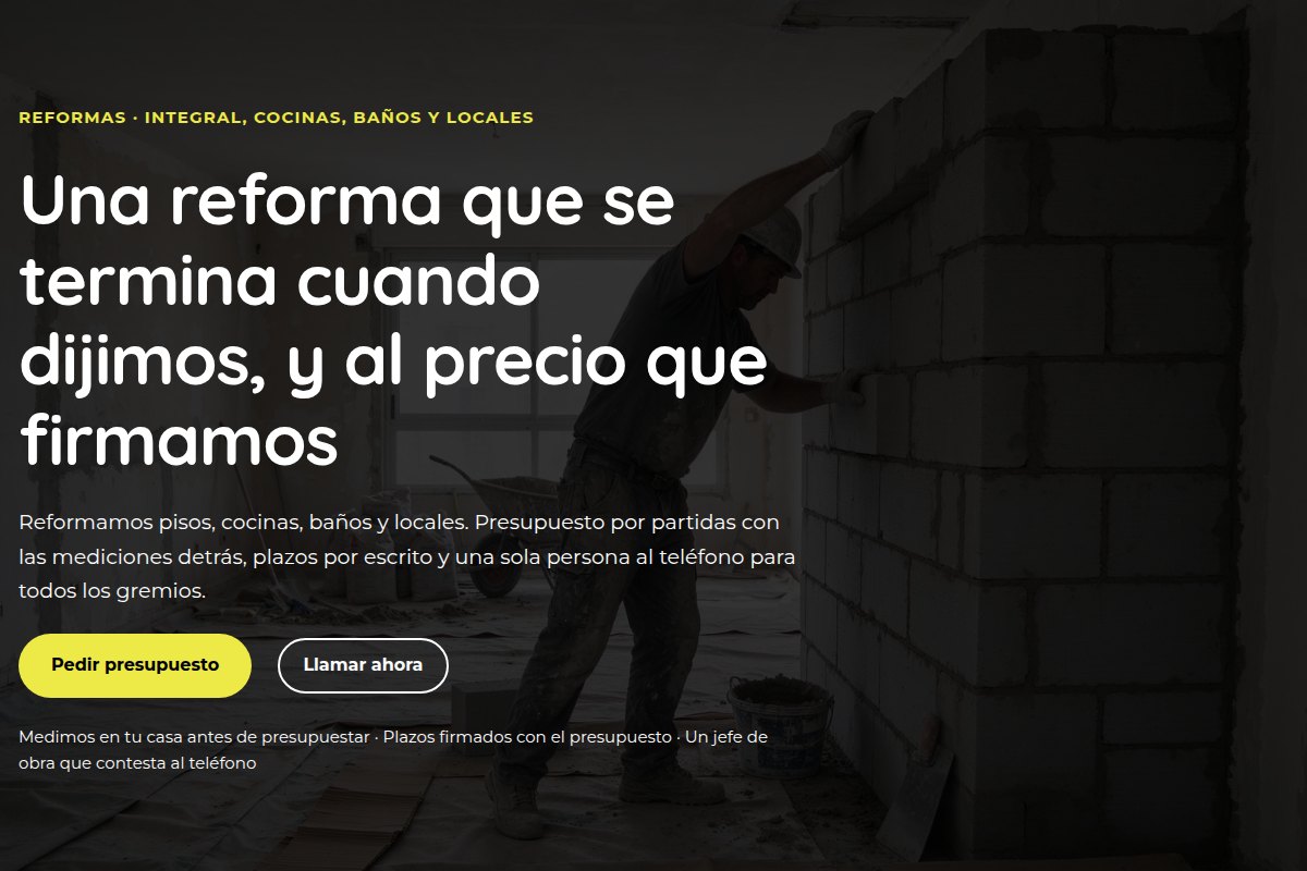 La portada de la demo de Gremio para empresas de reformas
