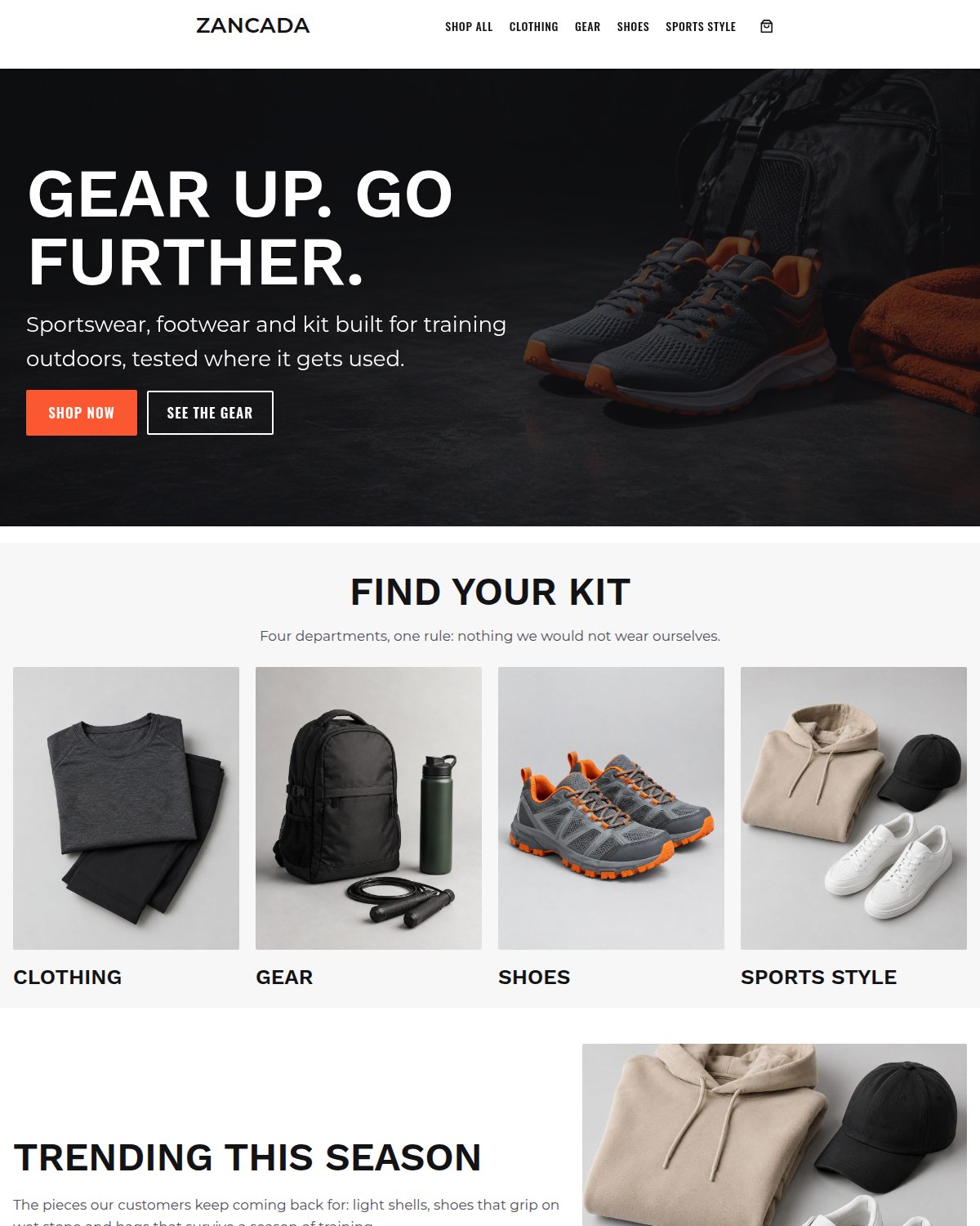 La portada de Zancada, la tienda de ropa deportiva